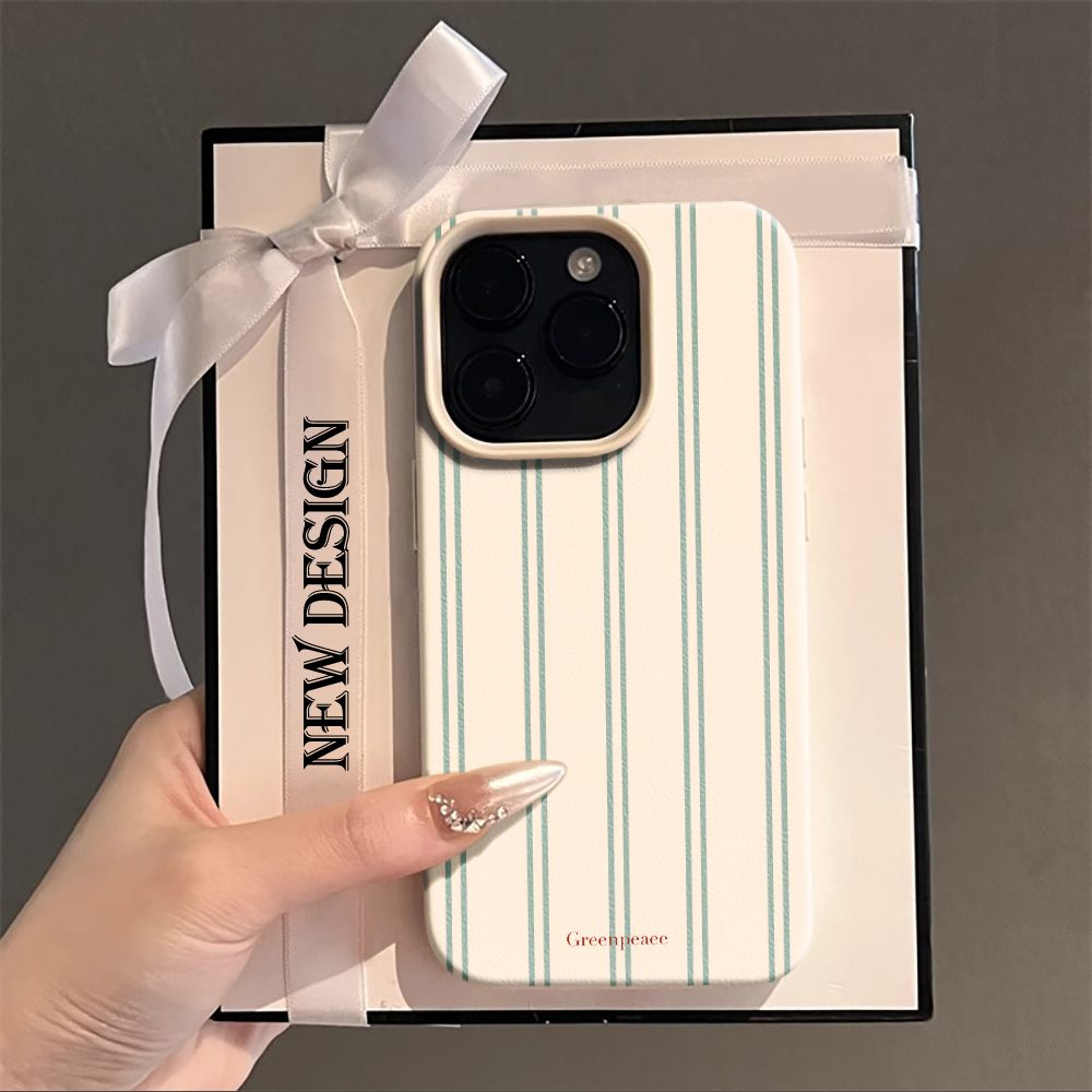 Summer Closet - เคสโทรศัพท์ลายทางสีชมพูสำหรับฤดูร้อน สำหรับ iPhone 16 15 14