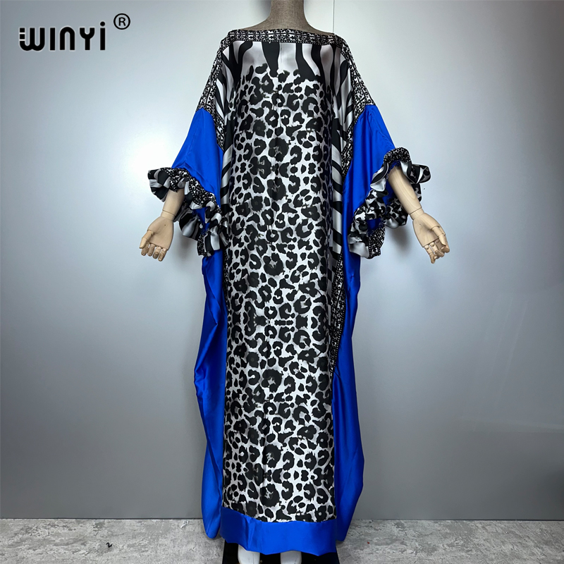 Summer Evenings Clothing - WINYI ฤดูร้อนเสือดาวพิมพ์ชุดราตรี abaya ดูไบหรูหราหญิงหลวมวันหยุด kaftan เสื้อผ้าผู้หญิงมุสลิมชุดชายหาด