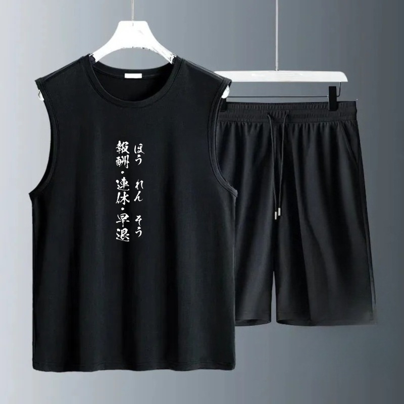 Summer Youth Clothing - ชุดเสื้อกล้ามผู้ชาย 2026 ชุดฤดูร้อนแห้งเร็วสำหรับผู้ชาย เสื้อคอกลม ชุดชายหาด เสื้อผ้าสำหรับกีฬาชายทะเล