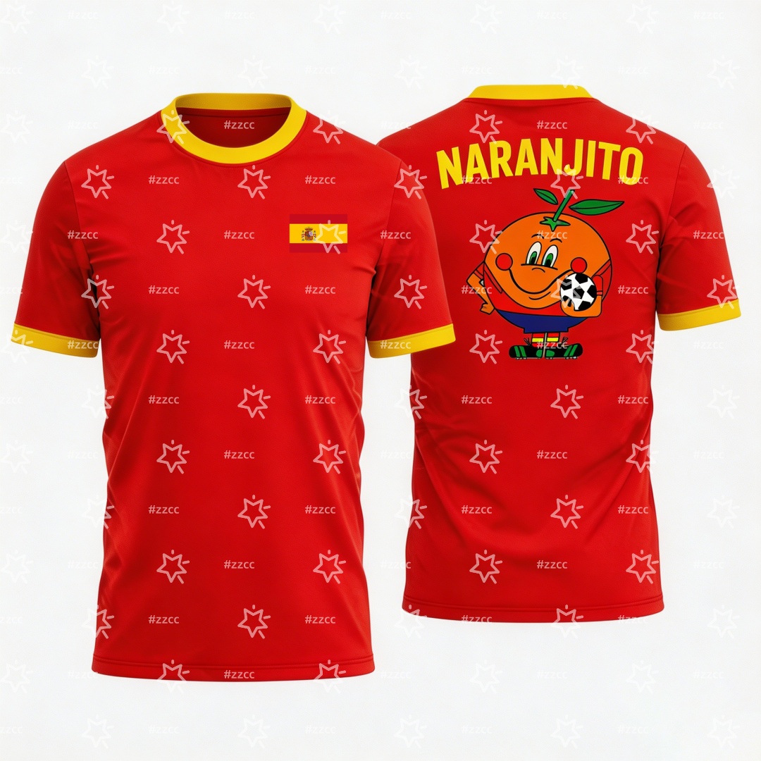 Summer Clothing In Spanish - 2026 นารันจิโต้ กราฟิกเสื้อฟุตบอลของขวัญสำหรับแฟนฟุตบอลสเปนฤดูร้อนกีฬาเสื้อยืดชายเสื้อผ้าเด็กเสื้อปั่นจักรยาน