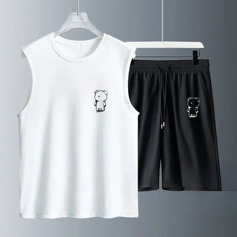 Summer Youth Clothing - ชุดเสื้อกล้ามผู้ชาย ฤดูร้อน 2026 ชุดกีฬาแห้งเร็ว ระบายอากาศได้ดี เสื้อผ้าสำหรับวิ่ง