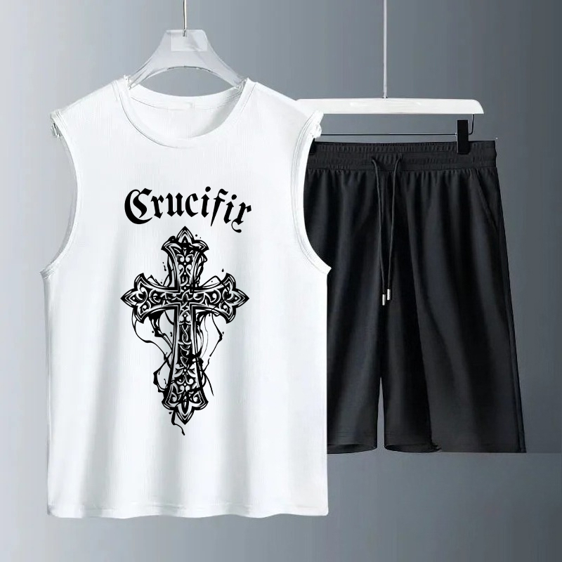Summer Youth Clothing - ชุดเสื้อกล้ามผู้ชาย 2026 ชุดกีฬาแห้งเร็วสำหรับฤดูร้อน ชุดกีฬาโอเวอร์ไซส์สำหรับชายทะเล วิ่ง ระบายอากาศได้ดี
