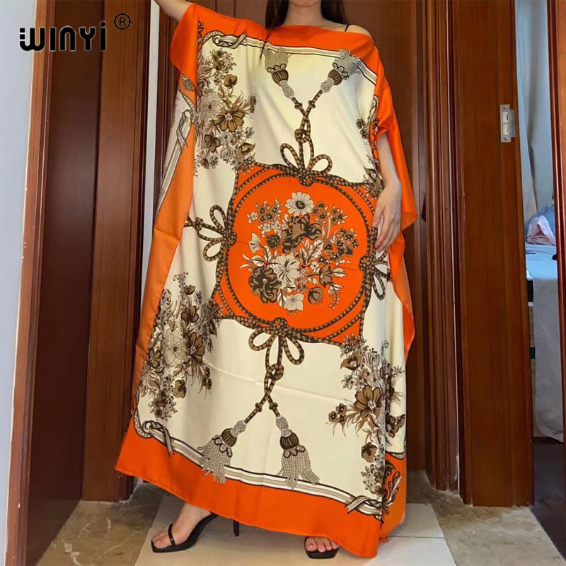 Summer Clothing Recommendations - แอฟริกาแฟชั่น Blogger แนะนำใหม่ผ้าไหมพิมพ์ Kaftan Maxi Dresses