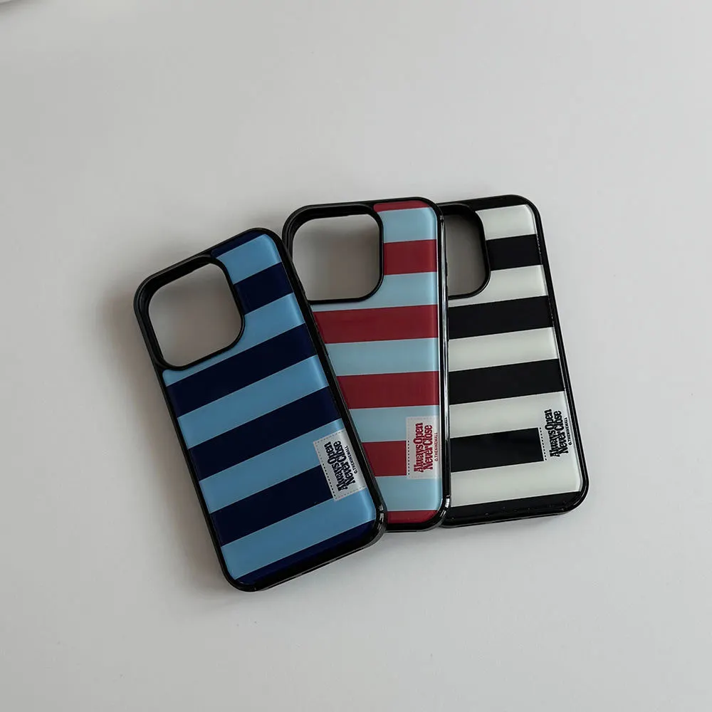 Summer Closet - เคสโทรศัพท์ลายทางสีสันสดใสแบบเต็มจอสไตล์เกาหลี สำหรับ Samsung Galaxy S23 FE