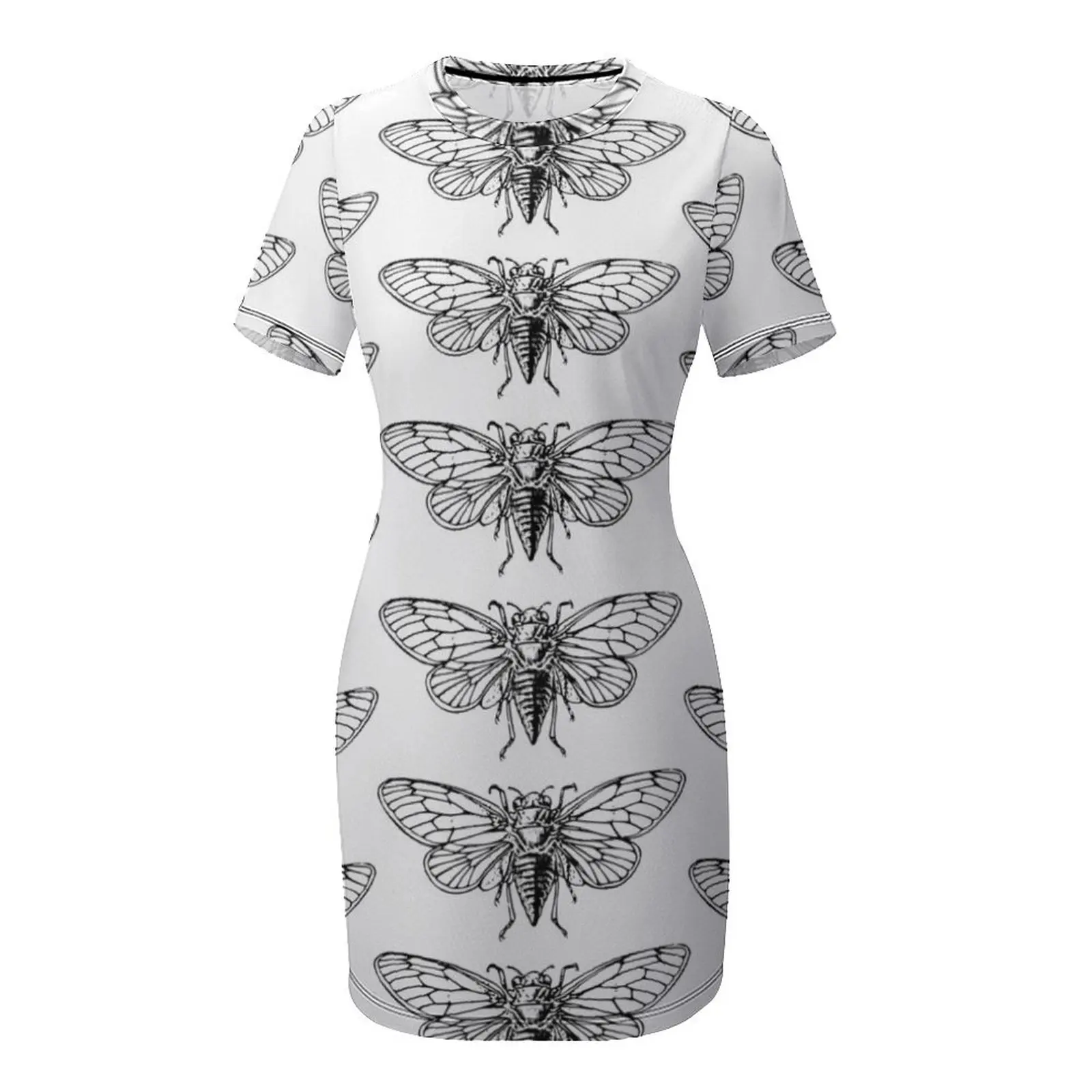 ชุดเดรสแขนสั้นลายจิ้งหรีดวินเท - Summer Clothing Drawing บทวิจารณ์และราคา