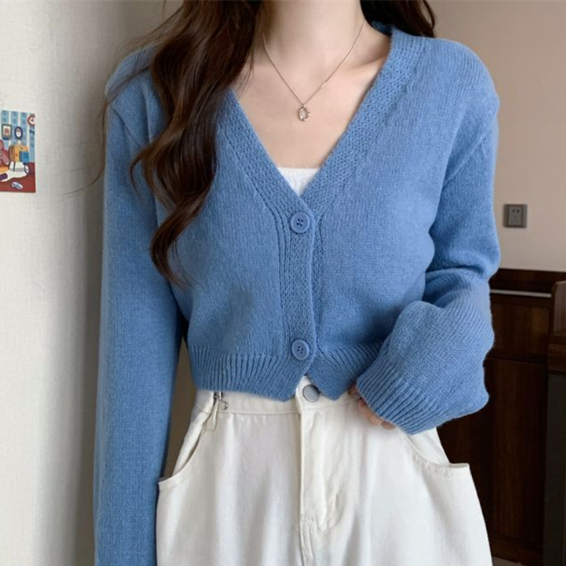เสื้อคาร์ดิแกนเอวลอยเข้ารูปสำห - Summer Clothing Aesthetic บทวิจารณ์และราคา
