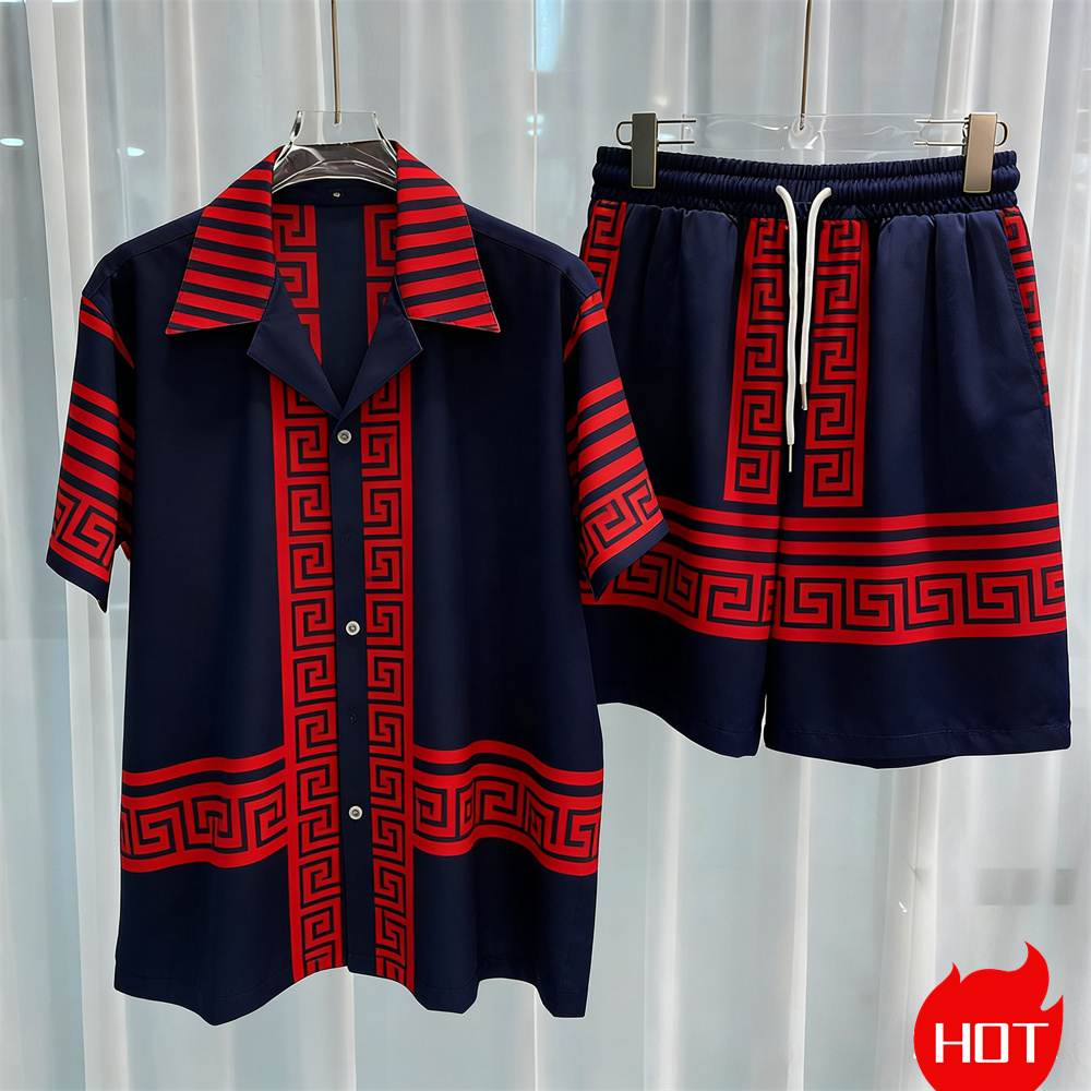 ชุดเซ็ตแฟชั่นผู้ชายพิมพ์ลายดิจ - Summer Clothing Guys บทวิจารณ์และราคา