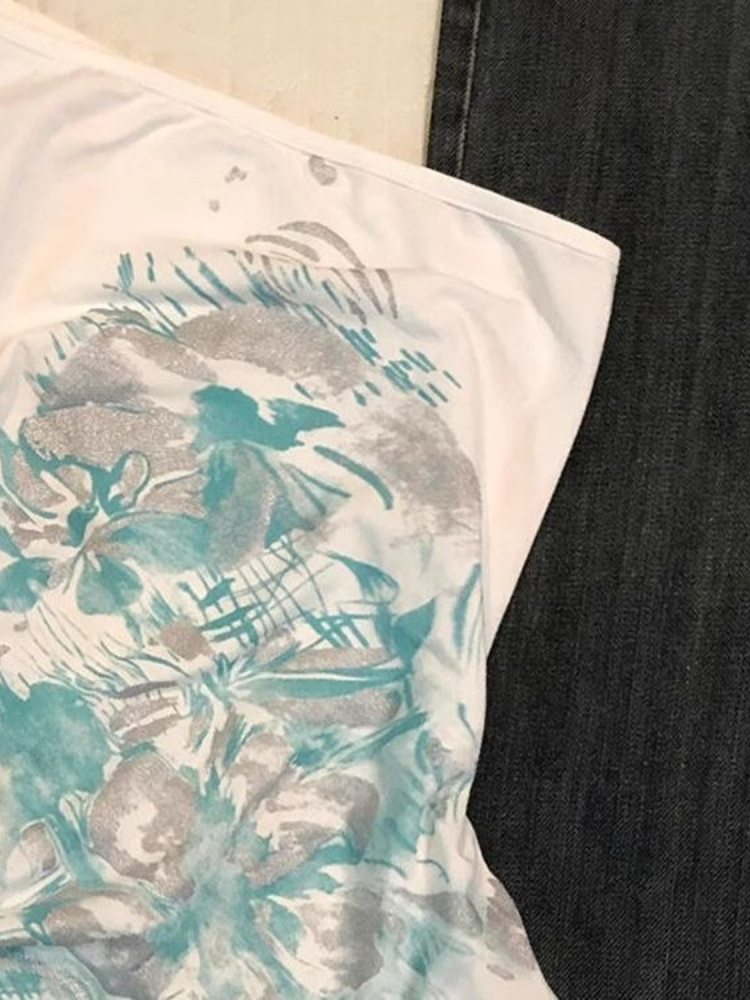 เสื้อครอปแขนกุดคอเฉียงเปิดไหล่ - Summer Clothing Drawing บทวิจารณ์และราคา