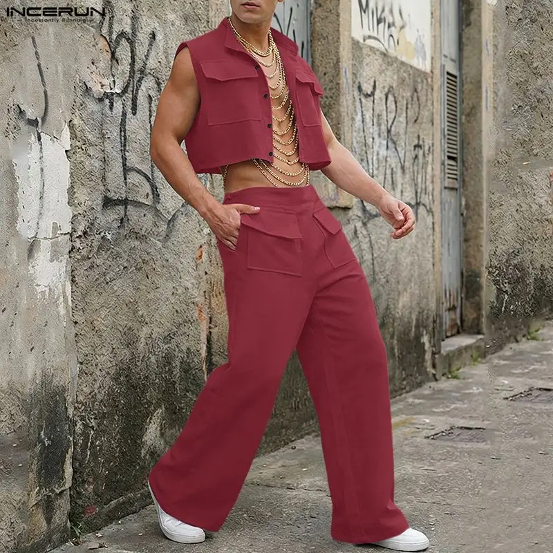 INCERUN ชุดเซ็ตผู้ชาย เสื้อครอ - Summer Clothing Guys บทวิจารณ์และราคา