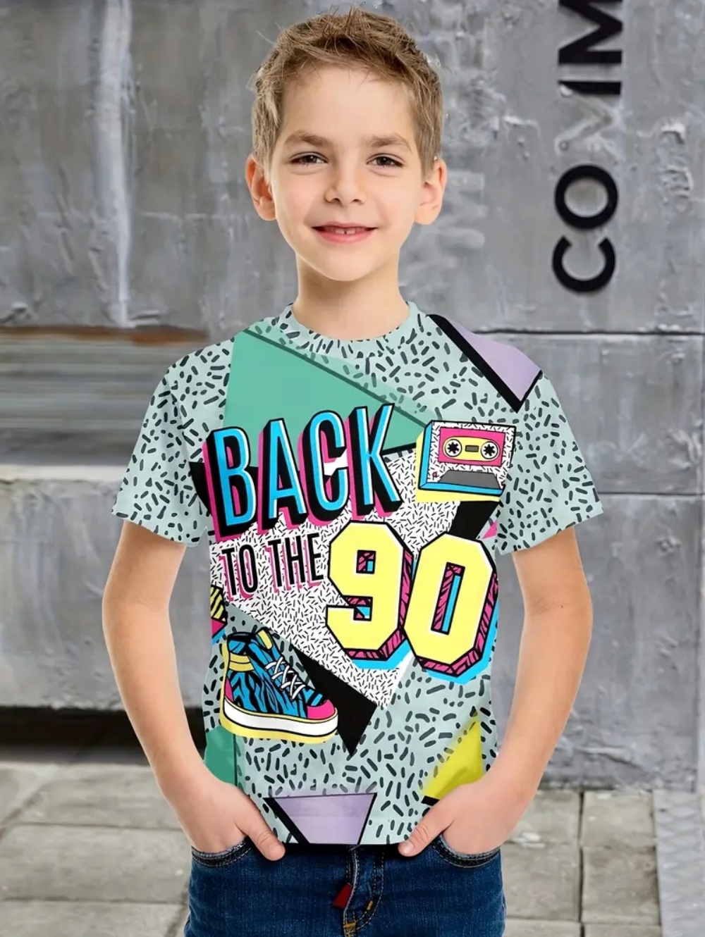 เสื้อยืดเด็ก ลายกราฟฟิตี้ สตรี - Summer Clothing Drawing บทวิจารณ์และราคา