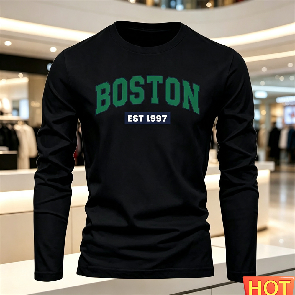เสื้อยืดแขนยาวผู้ชายลายตัวอักษ - Summer Clothing Guys บทวิจารณ์และราคา