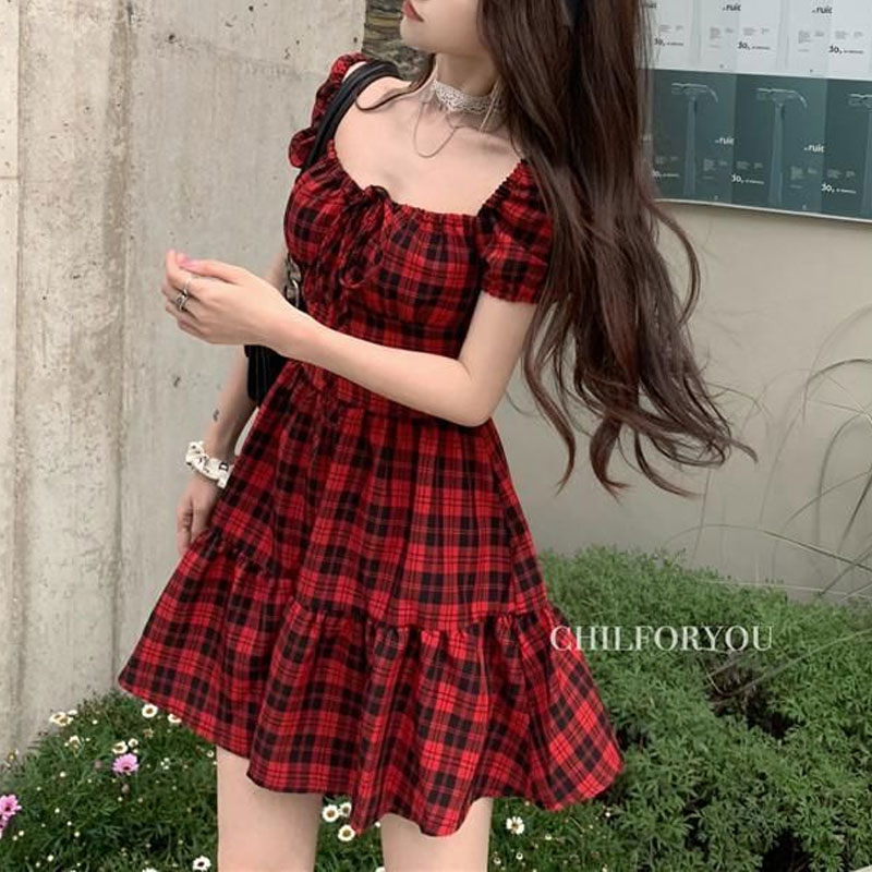 ลายสก๊อตสีแดงชุดมินิเสื้อผ้าผู - Summer Clothing Drawing บทวิจารณ์และราคา