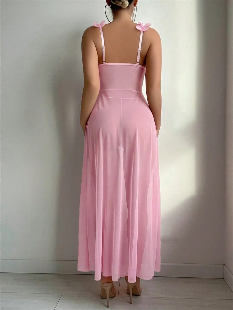 ชุดนอนซีทรูลูกไม้สีชมพู ชุดชั้ - Summer Clothing For Petite Women บทวิจารณ์และราคา