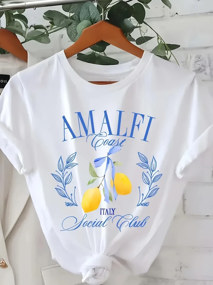 เสื้อยืดพิมพ์ลายมะนาว แขนสั้น  - Summer Clothing Aesthetic บทวิจารณ์และราคา