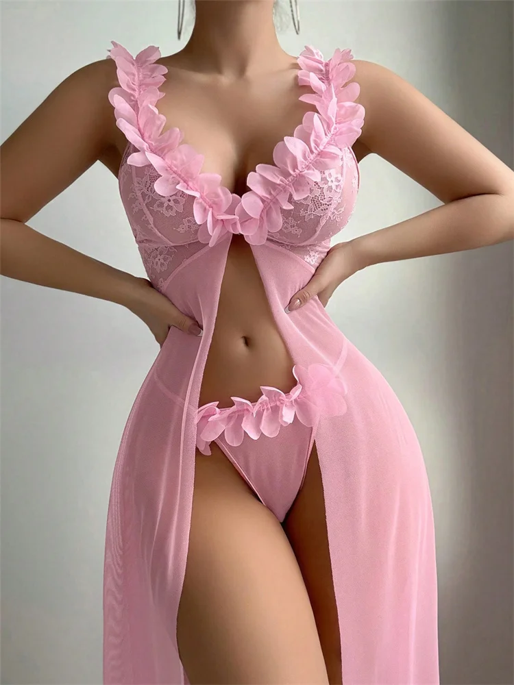 ชุดนอนเซ็กซี่ลายดอกไม้สีชมพูสำ - Summer Clothing For Petite Women บทวิจารณ์และราคา
