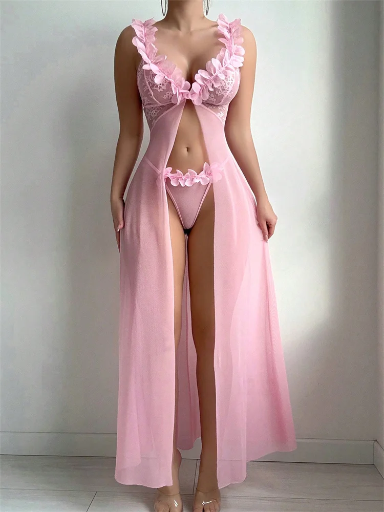 ชุดนอนเซ็กซี่ลายดอกไม้สีชมพูสำ - Summer Clothing For Petite Women บทวิจารณ์และราคา