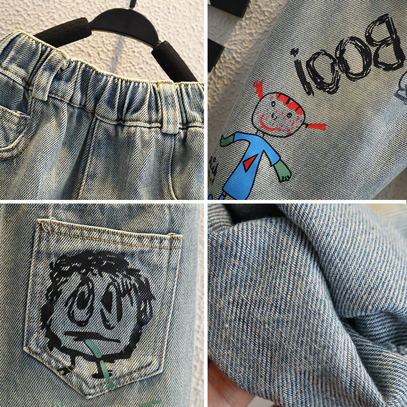 กางเกงยีนส์เด็กผู้ชายสำหรับเด็ - Summer Clothing Drawing บทวิจารณ์และราคา